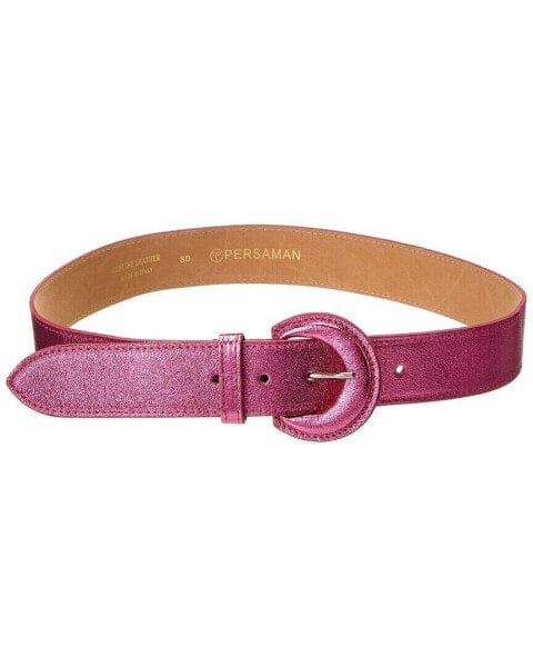 Persaman New York #1127 Metallic Leather Belt Women's