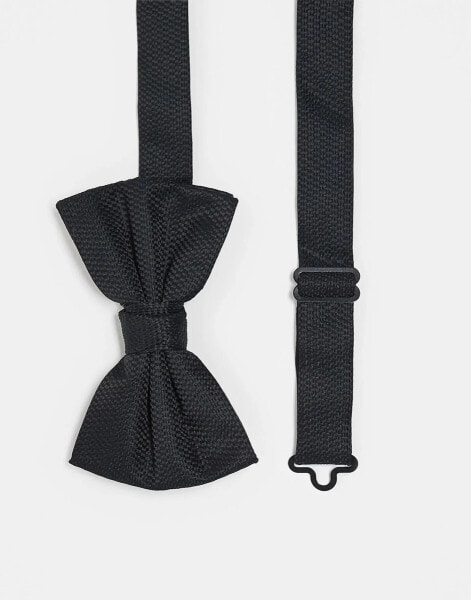 ASOS DESIGN bow tie with texture in black