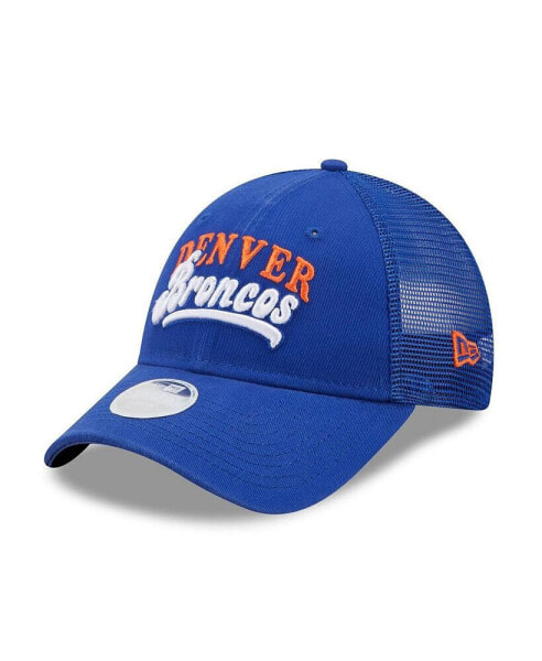 Women's Royal Denver Broncos Team Trucker 9FORTY Snapback Hat