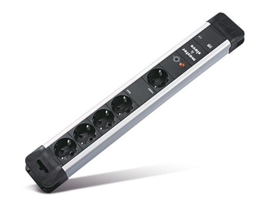 Bachmann 330.106 - 2 m - 5 AC outlet(s) - Black - Gray - 72 mm - 480 mm - 42 mm