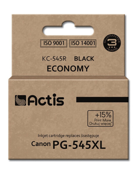 Actis KC-545R ink (replacement for Canon PG-545XL; Standard; 15 ml; black) - Standard Yield - Pigment-based ink - 15 ml - 1 pc(s) - Single pack