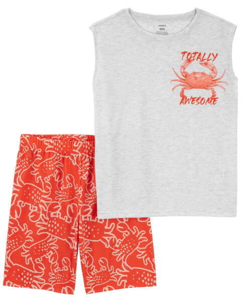 Kid 2-Piece Crab Loose Fit Pajama Set 5