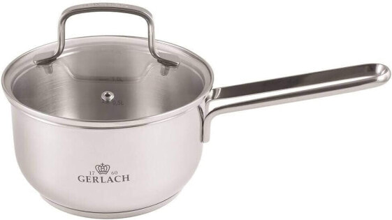 Gerlach Simple Saucepan Stainless Steel Induction Cookware Suitable for Induction Cookers 16 cm 1.5 L
