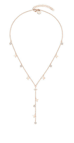 Timeless bronze necklace with zircons TJ-0103-N-45