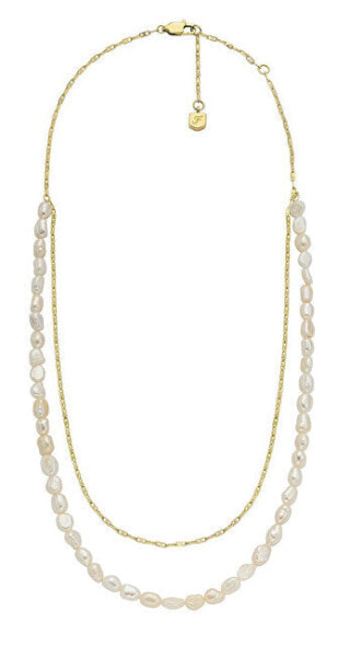 Heritage Double Gold Plated Genuine Pearl Necklace JF04728710