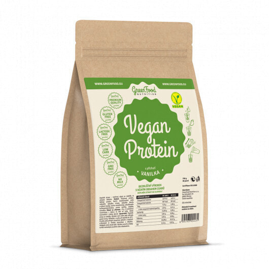 GreenFood Nutrition GF Vegan protein vanilla flavor  Растительный протеин с ароматом ванили 750 г