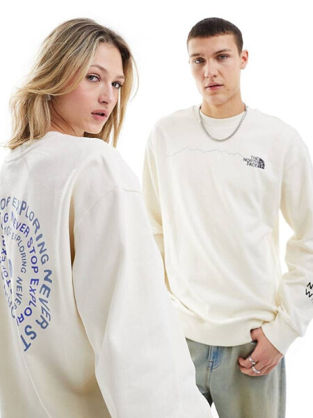 The North Face NSE backprint sweatshirt in off white