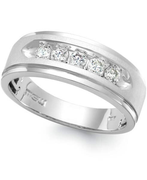 Men's Five-Stone Diamond Ring in 10k White Gold (1 ct. t.w.)