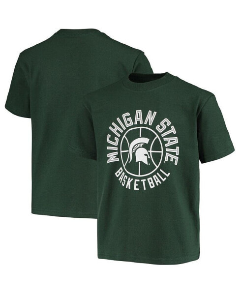 Big Boys Green Michigan State Spartans Basketball T-shirt