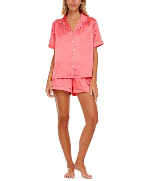 Women's 2-Pc. Jamie Dot Jacquard Short Pajamas Set