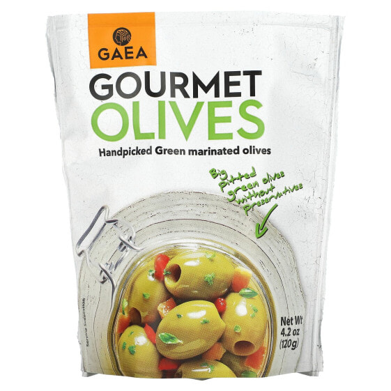 Gourmet Olives, Handpicked Green Marinated Olives, 4.2 oz (120 g)