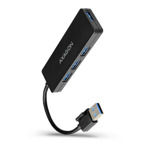 AXAGON SuperSpeed USB SLIM hub - USB 3.2 Gen 1 (3.1 Gen 1) Type-A - USB 3.2 Gen 1 (3.1 Gen 1) Type-A - 5000 Mbit/s - Black - 0.14 m - China