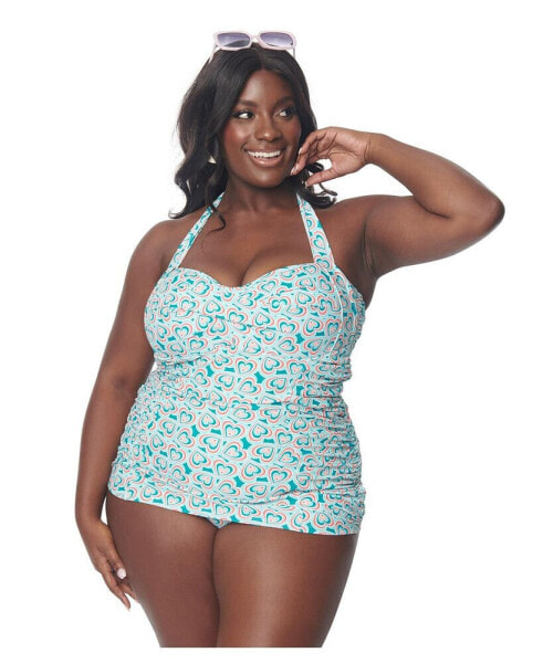 Plus Size Corinne Halter Sheath One Piece Swimsuit