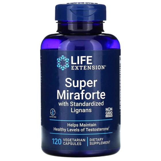 БАД для мужского здоровья Super Miraforte с нормализованными лигнанами, 120 капсул Life Extension