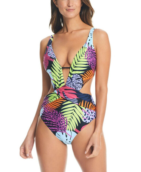 Women's Palm Prowl Cross-Front Monokini, Created for Macy's