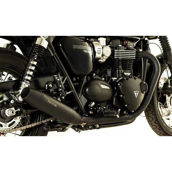 REMUS Bonneville T120/Black 18 Stainless Steel Homologated Tapered Left Slip On Muffler