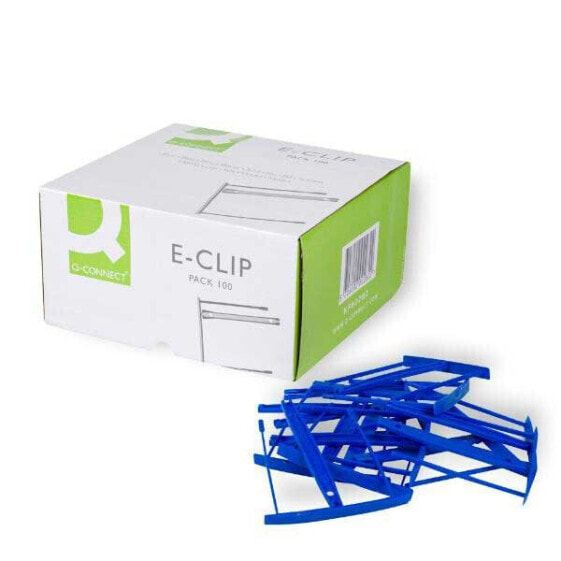 Q-CONNECT Plastic fastener binder e-clips box of 100 units