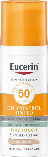 Protective tinting and matting face gel cream SPF 50+ Sun (Oil Control Tinted Sun Gel-Cream) 50 ml