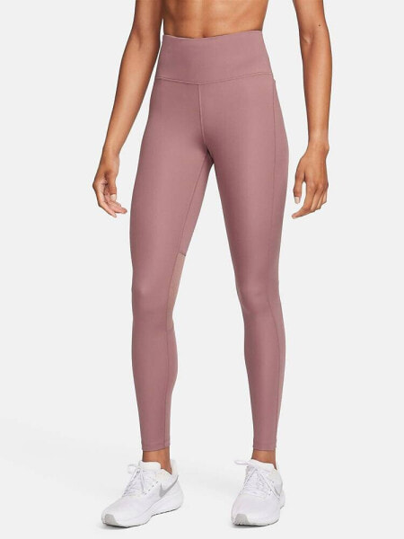 Nike Running Fast Dri-Fit mid rise leggings in smokey mauve