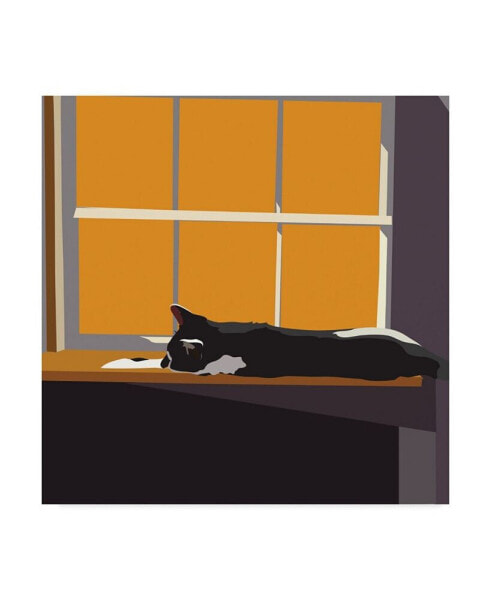 Emily Kalina Cat on a Window Sill II Canvas Art - 20" x 25"