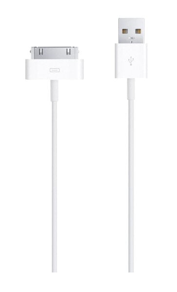 Кабель USB Apple 30-pin белого цвета с разъемом USB A 1 м - мужской - мужской