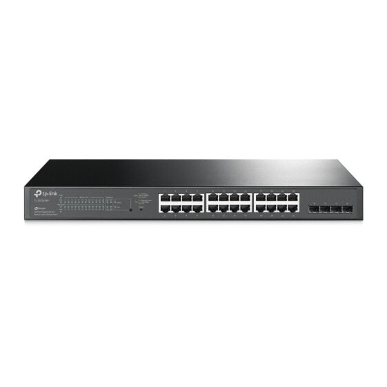 TP-Link JetStream 28-Port Gigabit Smart PoE Switch with 24-Port PoE+ - Managed - L2/L2+ - Gigabit Ethernet (10/100/1000) - Power over Ethernet (PoE) - Rack mounting - 1U