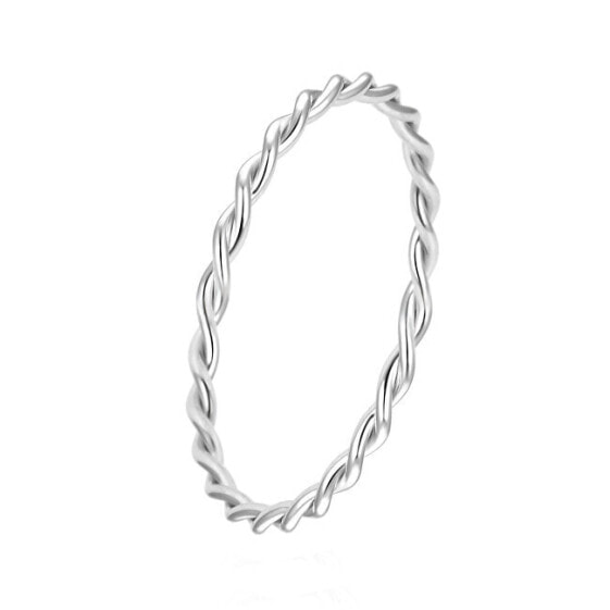 Minimalist silver twisted ring AGG315L