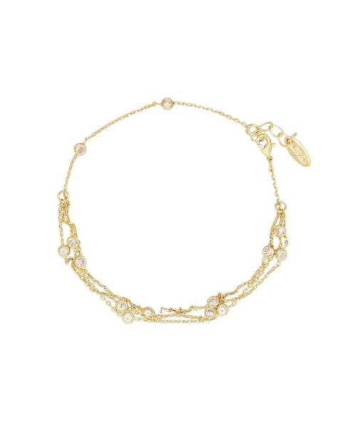 Fine Details Gold Plated Chain Cubic Zirconia Anklet