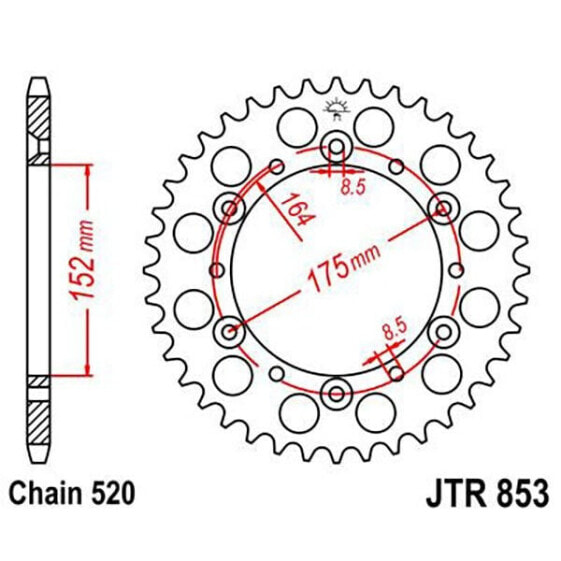 JT SPROCKETS 520 JTR853.38 Steel Rear Sprocket