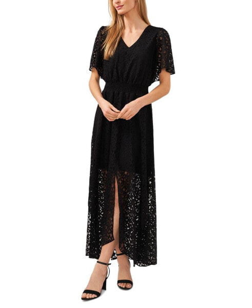 Women's Lace Batwing Sleeve Maxi Dress
