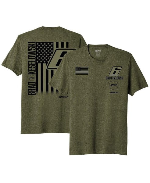 Men's Green Brad Keselowski Flag T-shirt