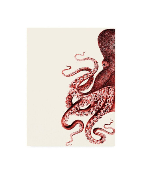 Fab Funky Octopus Coral and Cream a Canvas Art - 36.5" x 48"