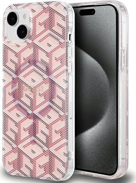 Guess Guess GUHMP15SHGCUSTGP iPhone 15 / 14 / 13 6.1" różowy/pink hardcase IML GCube MagSafe