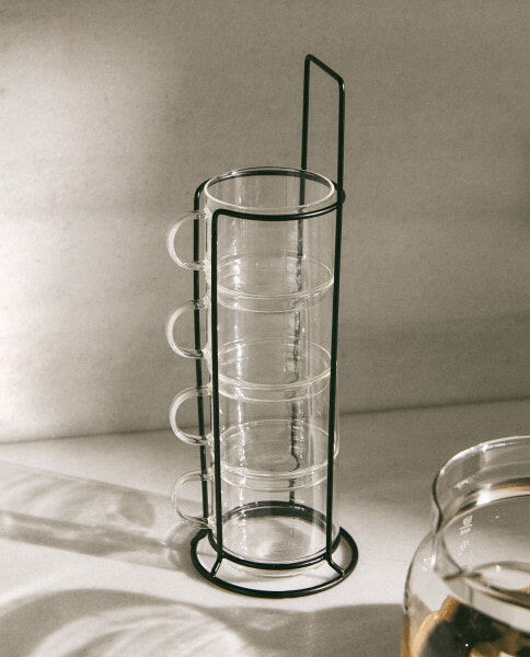 Borosilicate glass cup tower (set of 4)