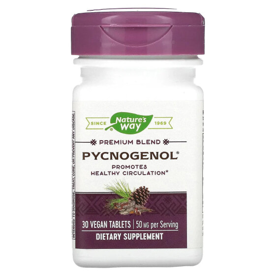 Антиоксидант Nature's Way Pycnogenol 50 мг, 30 веганских таблеток