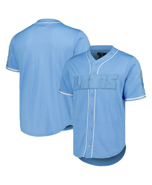 Men's Blue Detroit Lions Triple Tonal Mesh Button-Up Shirt