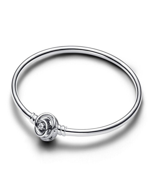 Moments Sterling Silver Encircled Clasp Bangle