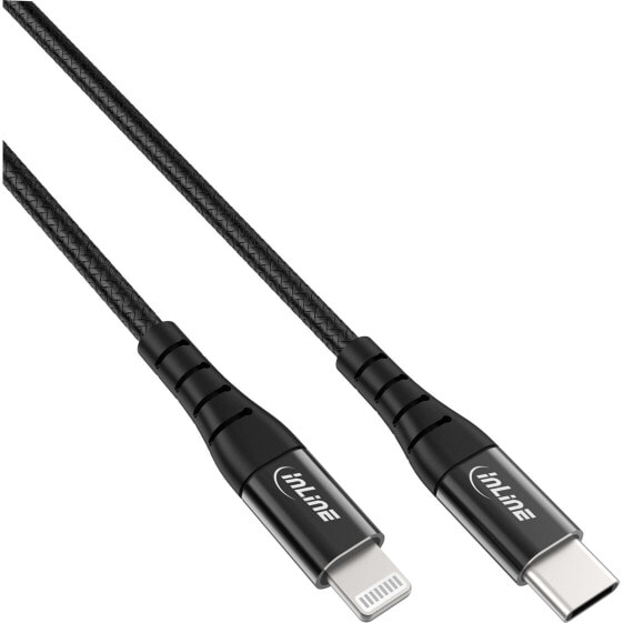 InLine USB-C Lightning cable - for iPad - iPhone - iPod - black/aluminium - 2m MFi