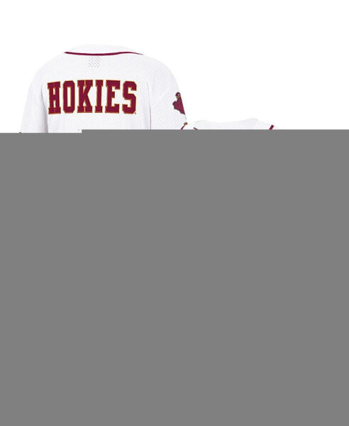 Men's White and Maroon Virginia Tech Hokies Free Spirited Baseball Jersey