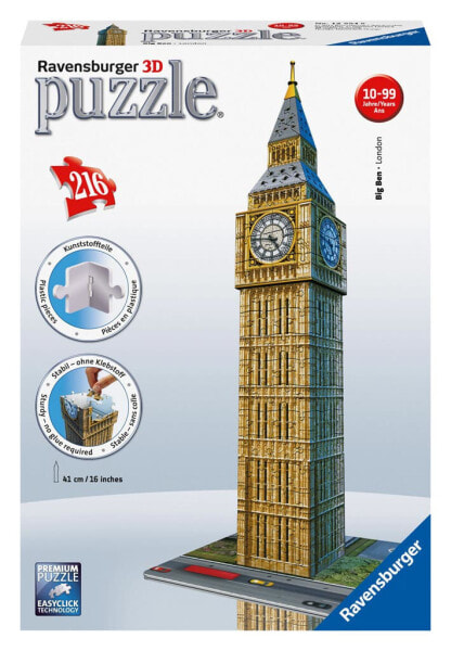 Ravensburger Big Ben 3D puzzle, 216 pc(s), Buildings, 8 yr(s)