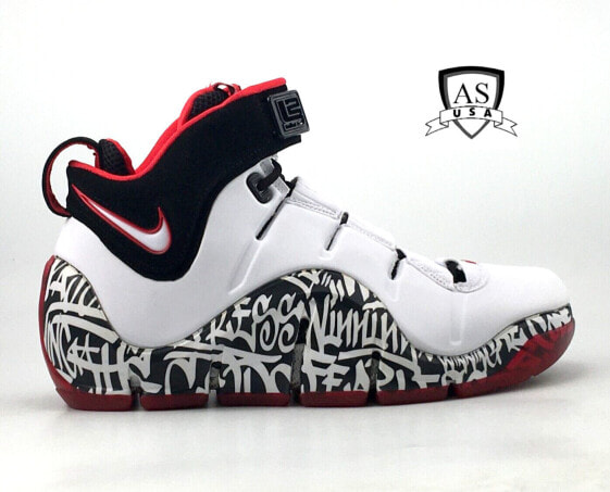 Nike Zoom LeBron 4 Graffiti White Black Shoes DJ4888-100 Men Size 7 NEW