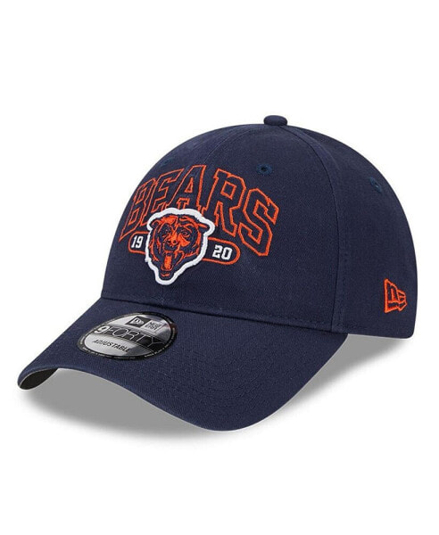 Men's Navy Chicago Bears Outline 9FORTY Snapback Hat