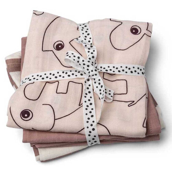 DONE BY DEER Burp Cloth 3 Pack Gots Deer Friends