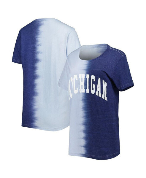 Women's Navy Michigan Wolverines Find Your Groove Split-Dye T-shirt