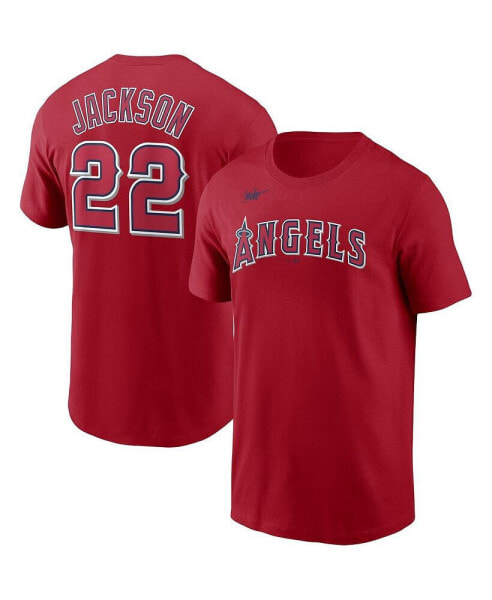 Men's Bo Jackson Red California Angels Cooperstown Collection Name and Number T-shirt