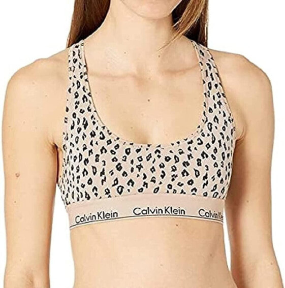 Calvin Klein 282872 Women Modern Cotton Bralettes, Savannah Cheetah Cedar, Small