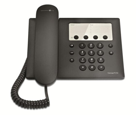 Deutsche Telekom Telekom Concept P 214 - Analog telephone - Wired handset - Speakerphone - Black