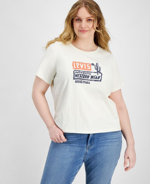 Plus Size Graphic Authentic Cotton Short-Sleeve T-Shirt