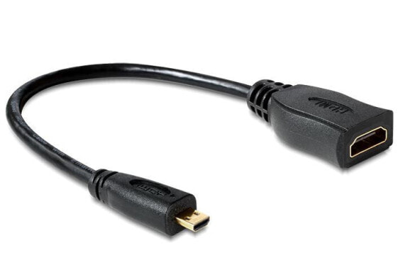 Delock HDMI кабель 0.23 м - HDMI Type A (Standard) - HDMI Type D (Micro) - Черный