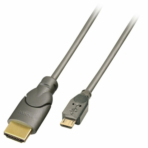 Универсальный кабель USB-MicroUSB LINDY 50 cm Чёрный Антрацитный (Пересмотрено A)